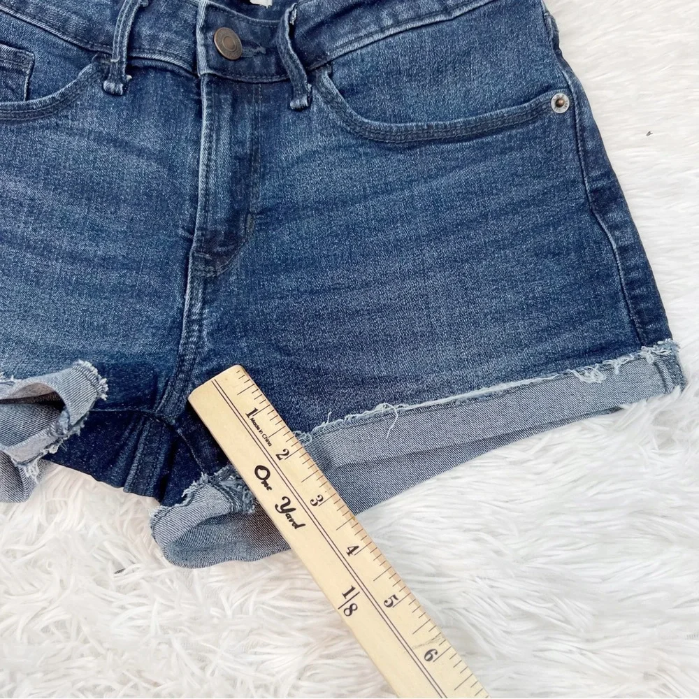 Abercrombie and Fitch‎ raw hem denim shorts roll in blue